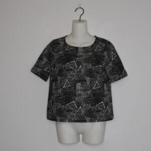 Madewell 100% Cotton Boxy Top Sz XS Crop Neutral Minimalist Coastal Boho